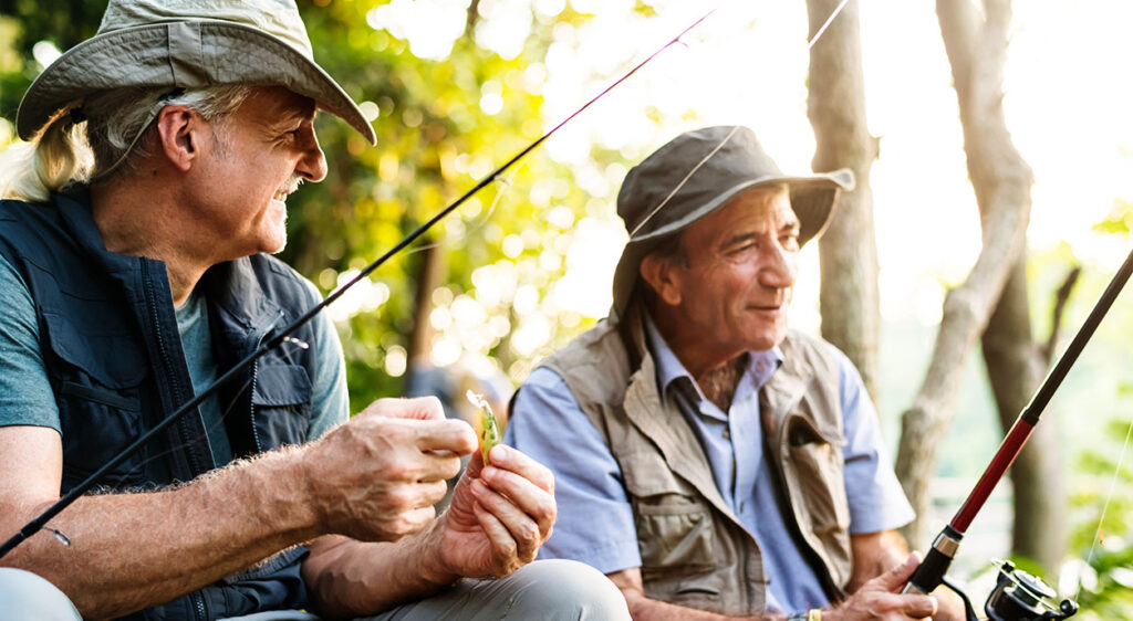 two older men fishing