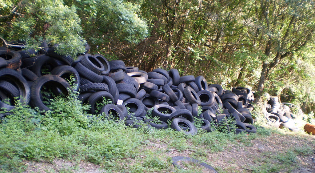 illegal tire dumping in Polk County